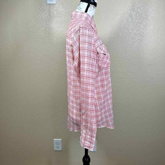 H Bar C Ranchwear Western red plaid Shirt women snap buttons long sleeve  34 (S) - Picture 5 of 12